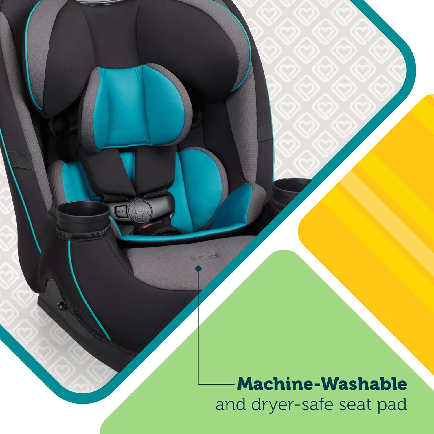Child seat, 360° rotating, suitable for newborns to approximately 12 years old (0-36 kg), ISOFIX compatible, and secured with a seatbelt.