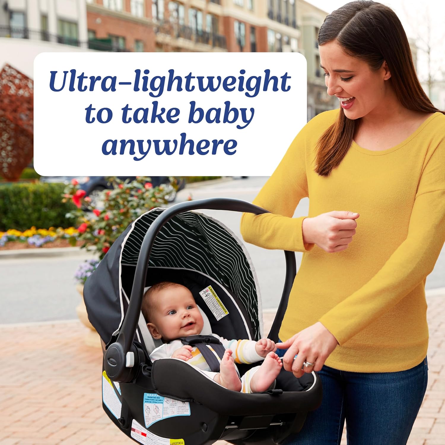 Car Seat, Lightweight Rear-Facing Seat for Babies 4–30 lb, 4-Position Adjustable Base, Latch Installation & ProtectPlus Engineered