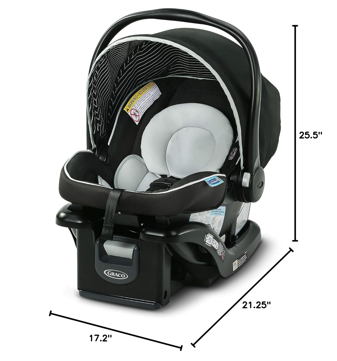 Car Seat, Lightweight Rear-Facing Seat for Babies 4–30 lb, 4-Position Adjustable Base, Latch Installation & ProtectPlus Engineered