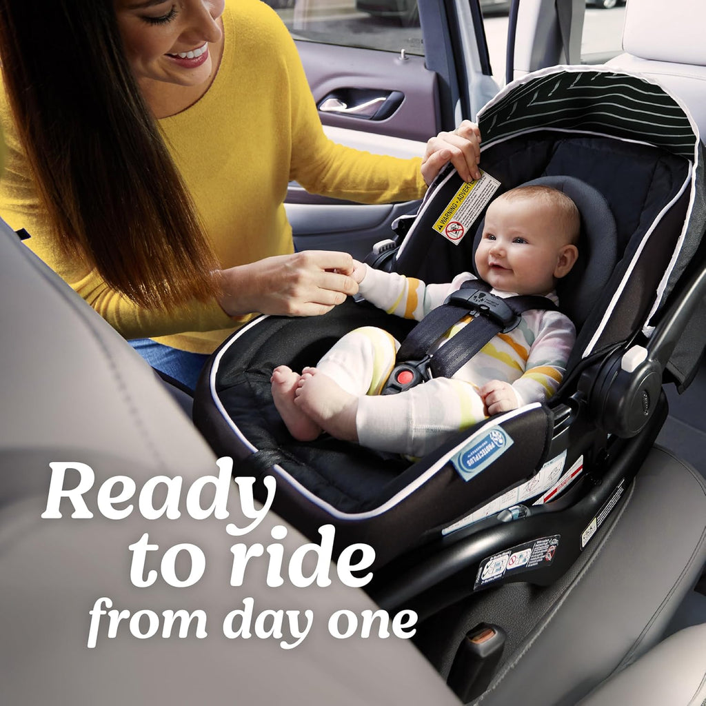 Car Seat, Lightweight Rear-Facing Seat for Babies 4–30 lb, 4-Position Adjustable Base, Latch Installation & ProtectPlus Engineered