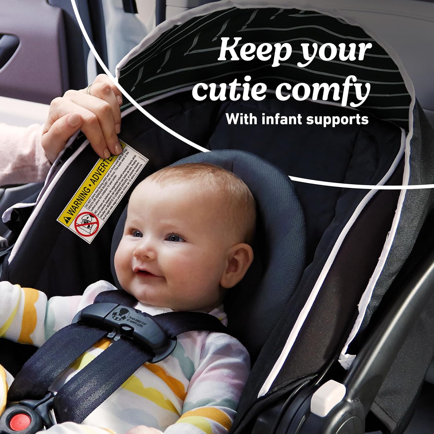 Car Seat, Lightweight Rear-Facing Seat for Babies 4–30 lb, 4-Position Adjustable Base, Latch Installation & ProtectPlus Engineered