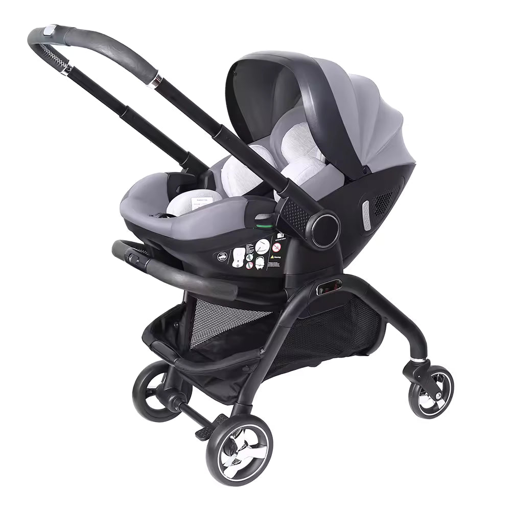 High Quality Portable Pink Baby Throne Stroller Luxury French Style 4-in-1 Foldable Compact Design with Car Seat